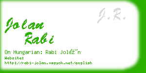 jolan rabi business card